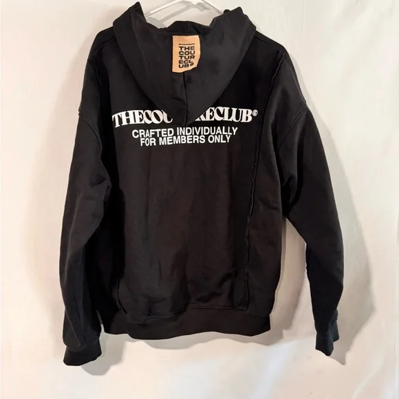 The Couture Club Raw Seam Quarter Zip Hoodie in Black